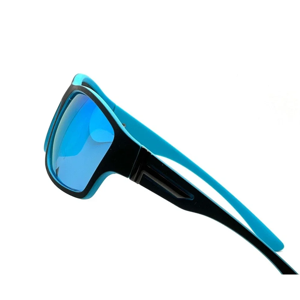 Polarized Sunglasses Men Driving Fishing Square Frame Blue Mirror Lens Gafas New